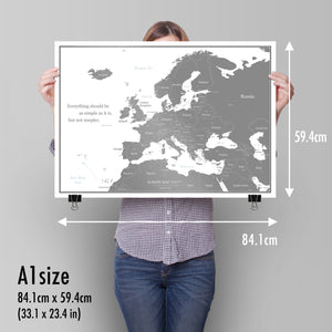 076 Europe map poster A1 size English