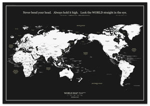 057 World map poster [ Black ]