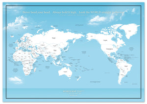 040 World map poster [ 空と海 ]