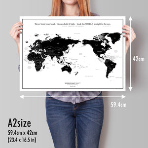 055 World map poster A2 [ black ]